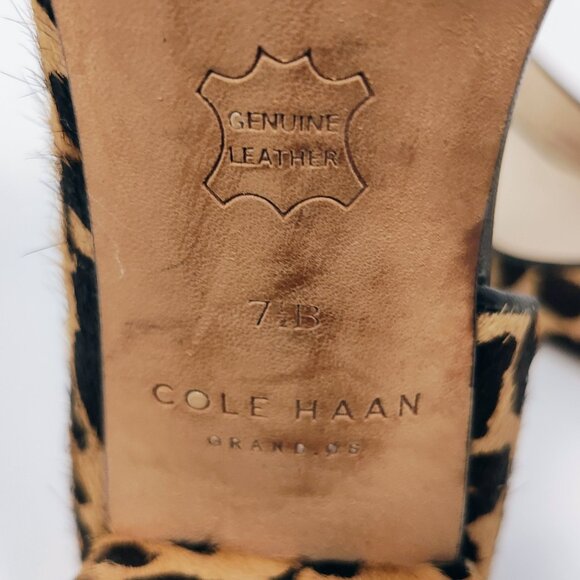 Cole Haan Women's 7 1/2B Leopard Chunky Heel Shoes - Picture 2 of 15